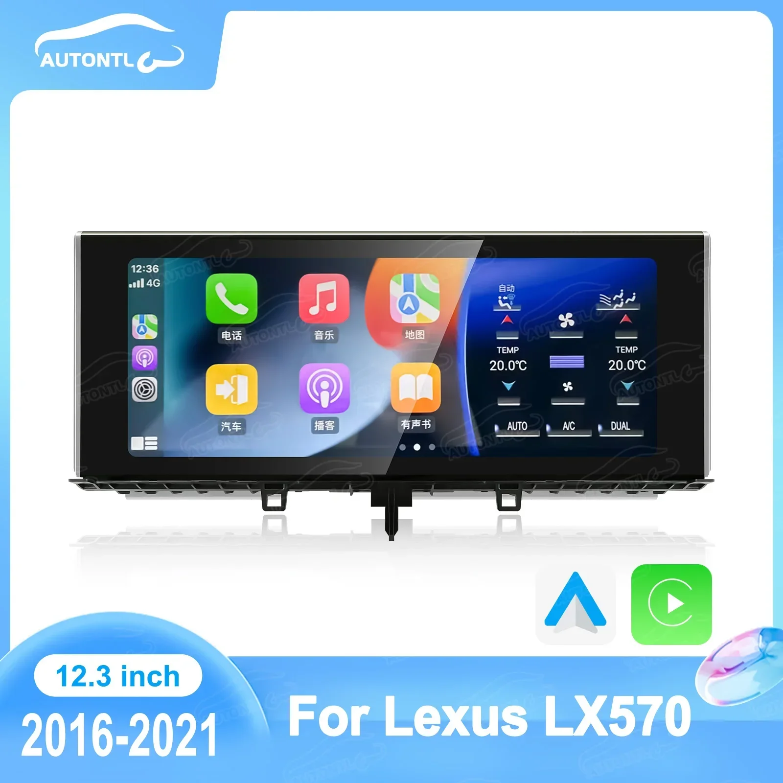 

12,3-дюймовая автомобильная магнитола на Android 11 для Lexus LX570 2016-2021, навигационная система GPS, мультимедийный проигрыватель, стерео, Carplay