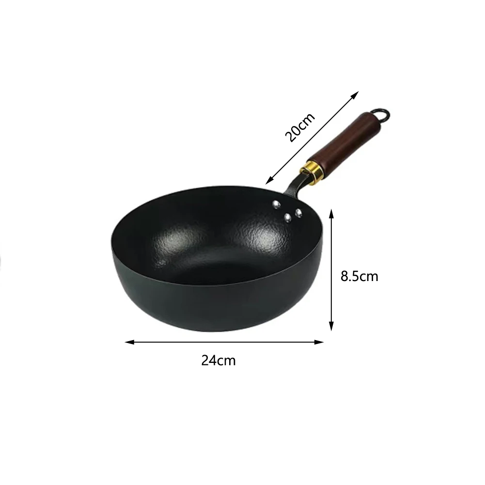 Cast Iron Wok Pan Built for Induction Cooktops Gas Stoves and Electric Ranges Japanese Style Heat Retentive Performance