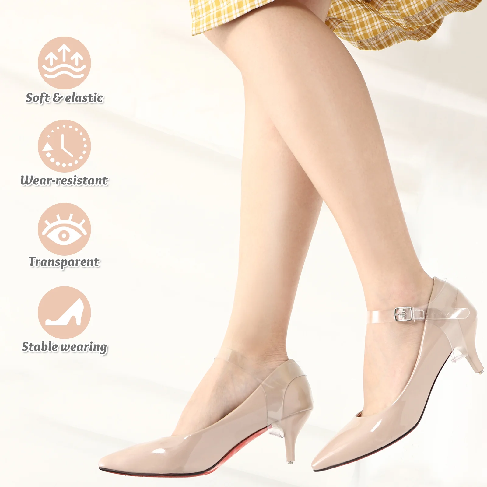 Straps Slip Brace Shoe Insoles Heel Pumps for Women Anti-slip Heels Ankle Adjustable