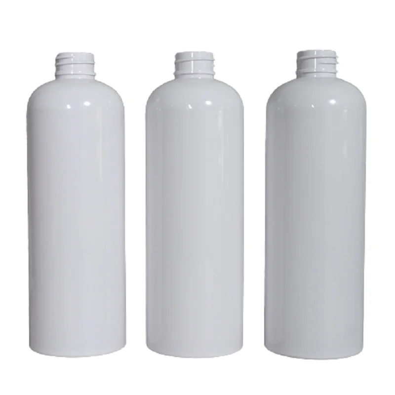 15Pcs Shampoo Bottle 500ML Containers Empty Plastic White Round PET Refillable Cosmetic Packaging Bamboo Wood Lotion  Bottles