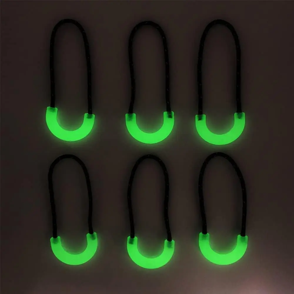 5Pcs Luminous Zipper Ropes Puller Handle PVC Slider Head DIY Repair Kit Bags Clothes Sewing Supplies Backpack Suitcases Clothing