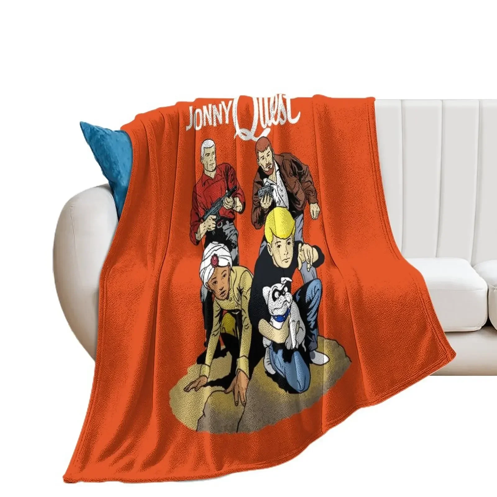 60s Jonny Quest Tribute with Main Characters Throw Blanket Bed Fashionable Bed Blankets