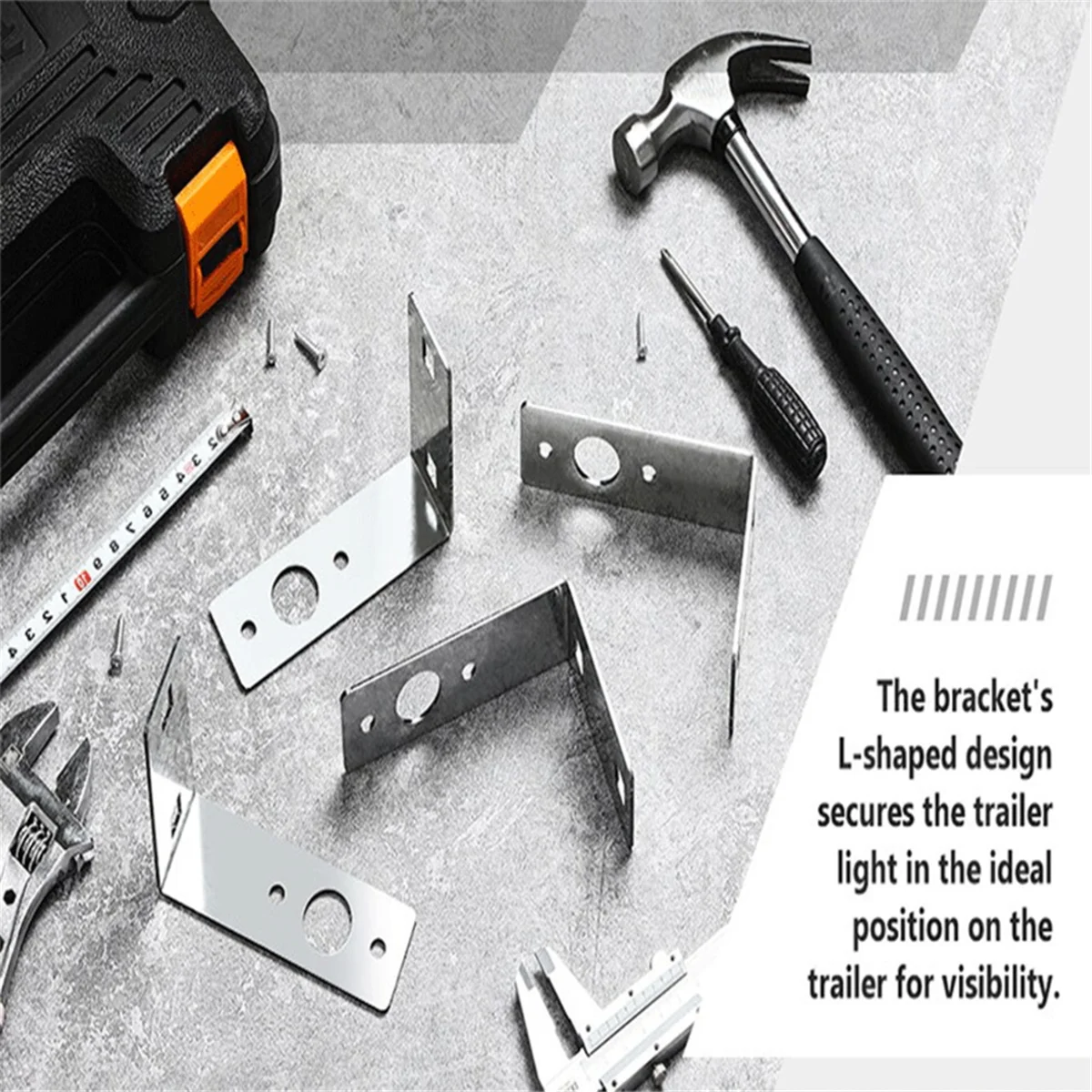 AA98 2 Pcs Trailer Light Brackets L Shape Tail Light Mounting Bracket for Boat Utility Trailer Lights Parts Accessories