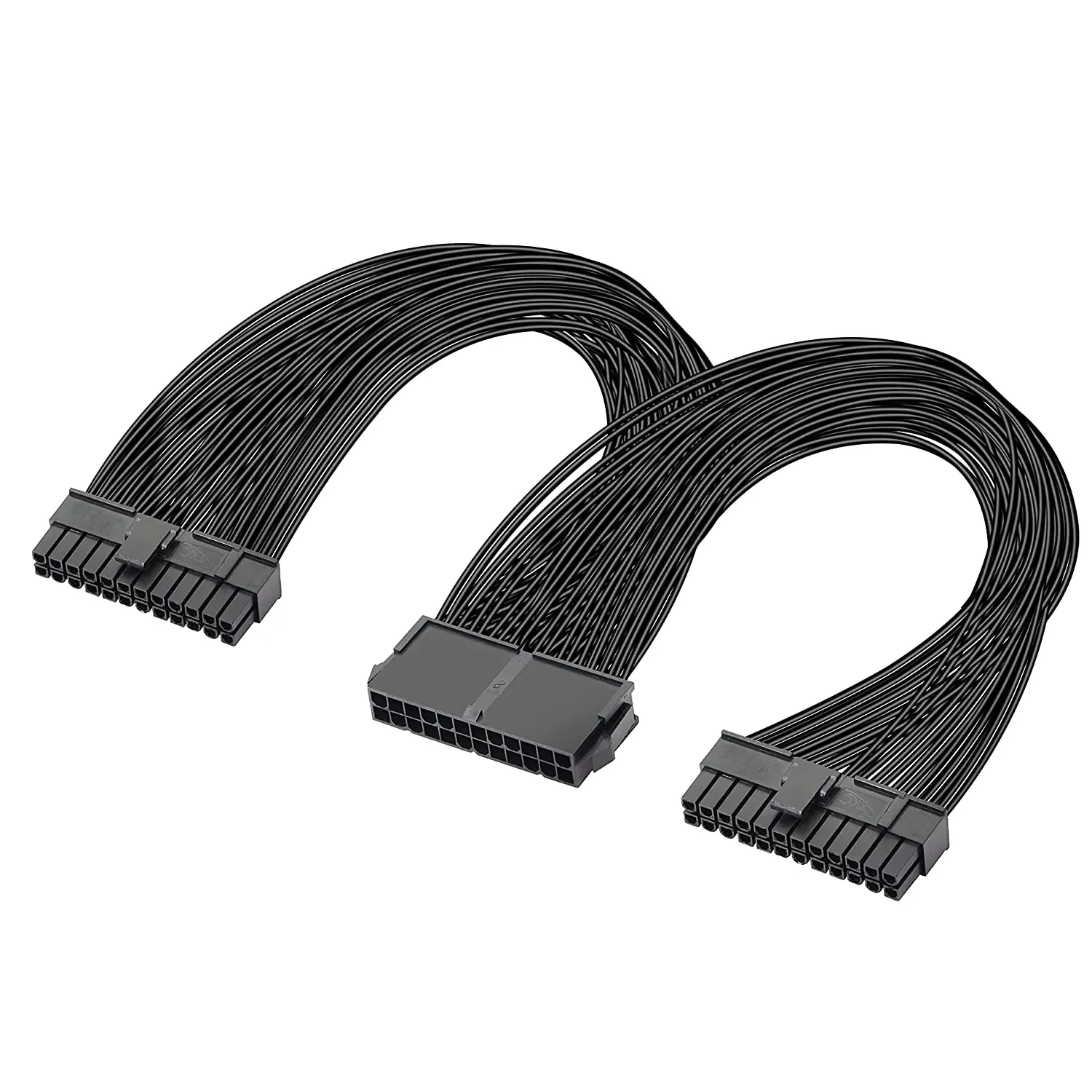 32cm 24-pin Power Extension Cable ATX Power Supply Motherboard 24PIN PSU Female To Male Y-type Adapter Split Cable Extension