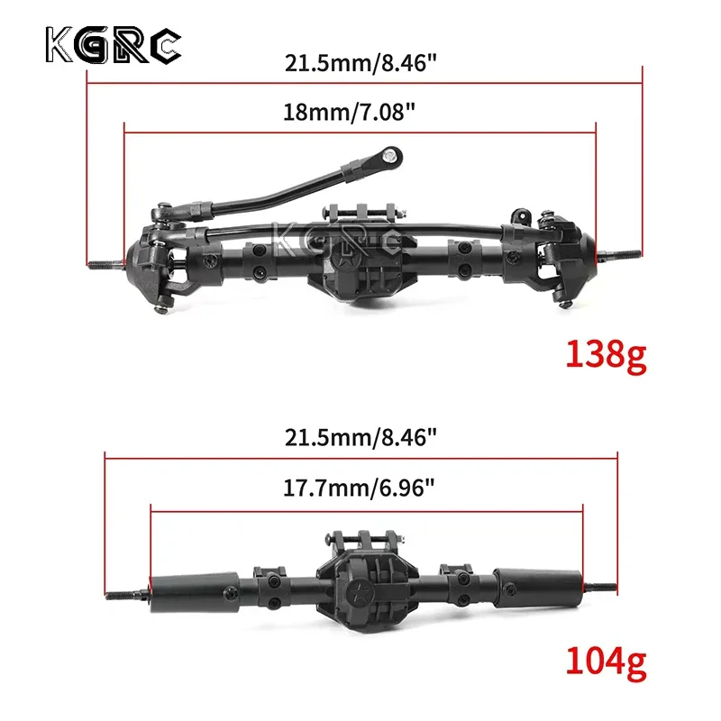 

2pcs Front and Rear Straight Complete Axle for Axial SCX10 II 90046 1/10 RC Crawler Car Upgrade Parts