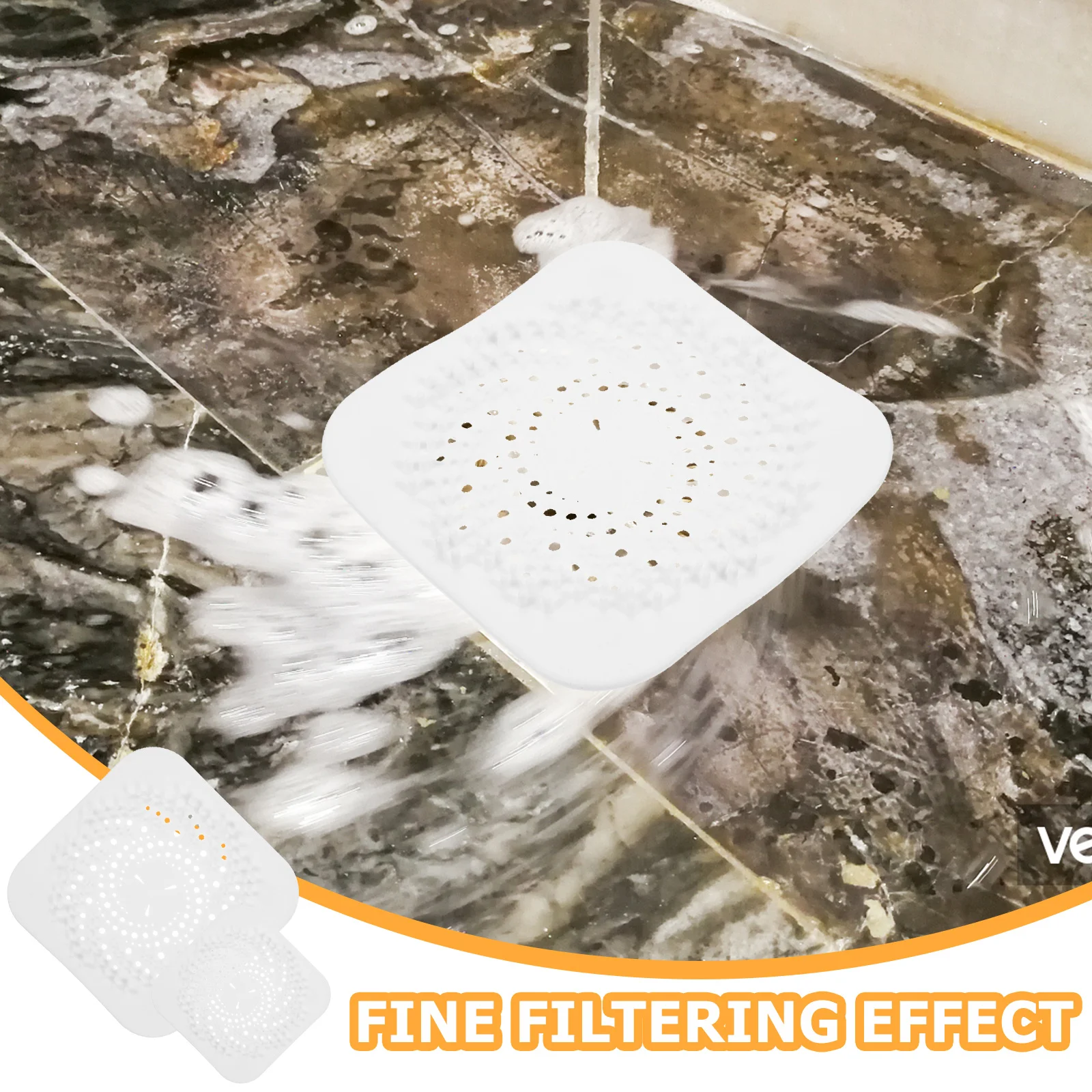 

4Pcs Premium Square Hair Drain Catcher Cover for Bathroom Tub Shower Floor Strainer High Durability Easy Clean Multi-Functional