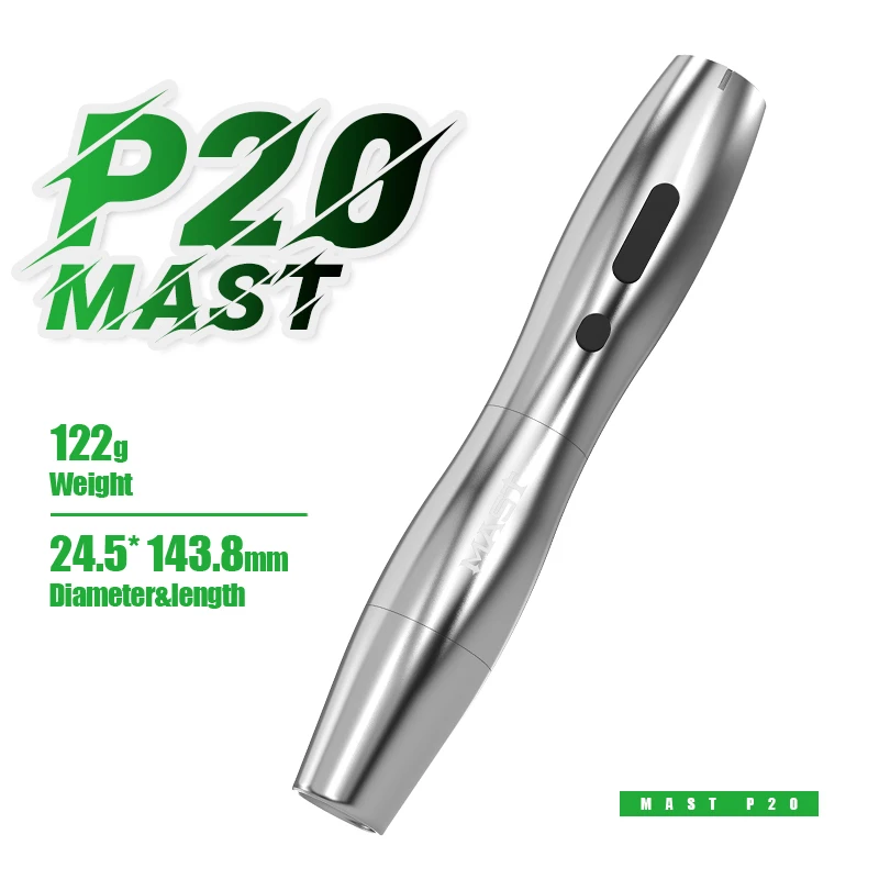 Mast P20 PMU Tattoo Machine Pen Slag 2,5 mm Draadloze Accu 122g Lichtgewicht Ontwerp Micropigmentatie Permanente Make-up Machine