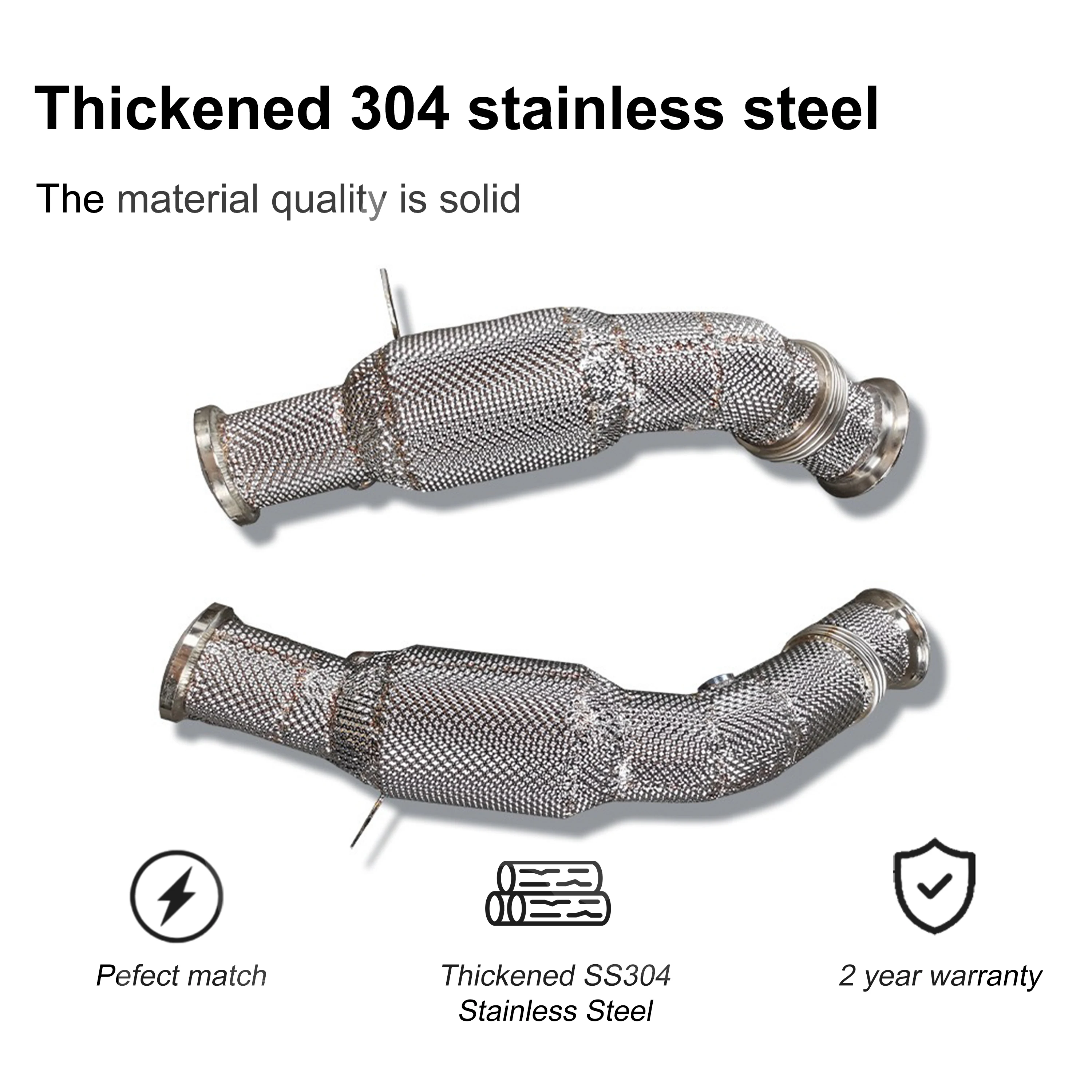 ACE Suitable for Mercedes-benz C43 E43 GLC43 GLE43 High Flow Downpipe with Heat Shield High Performance Exhaust Pipe Systems