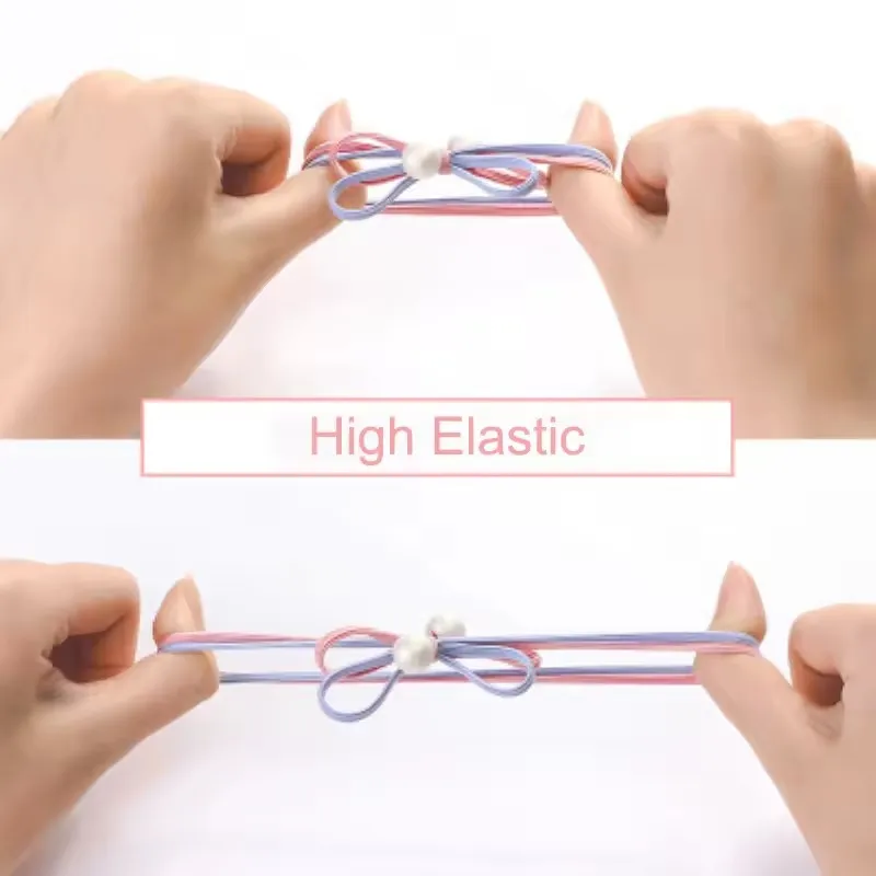12pcs boxed new pearl hair rope cute wool braided lattice hair female girl high ponytail elastic elastic headdress image 5