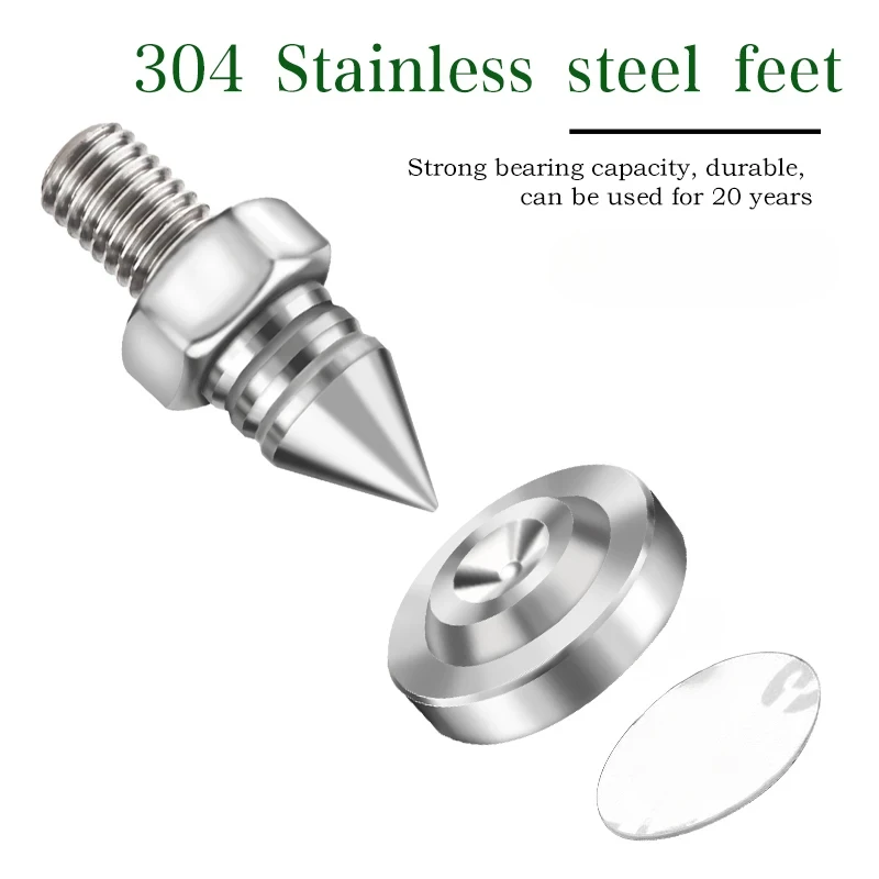 AMPLIFICADOR DE CD de acero inoxidable para Audio HiFi, soporte para máquina de altavoces, almohadilla para uñas, 4 Uds.