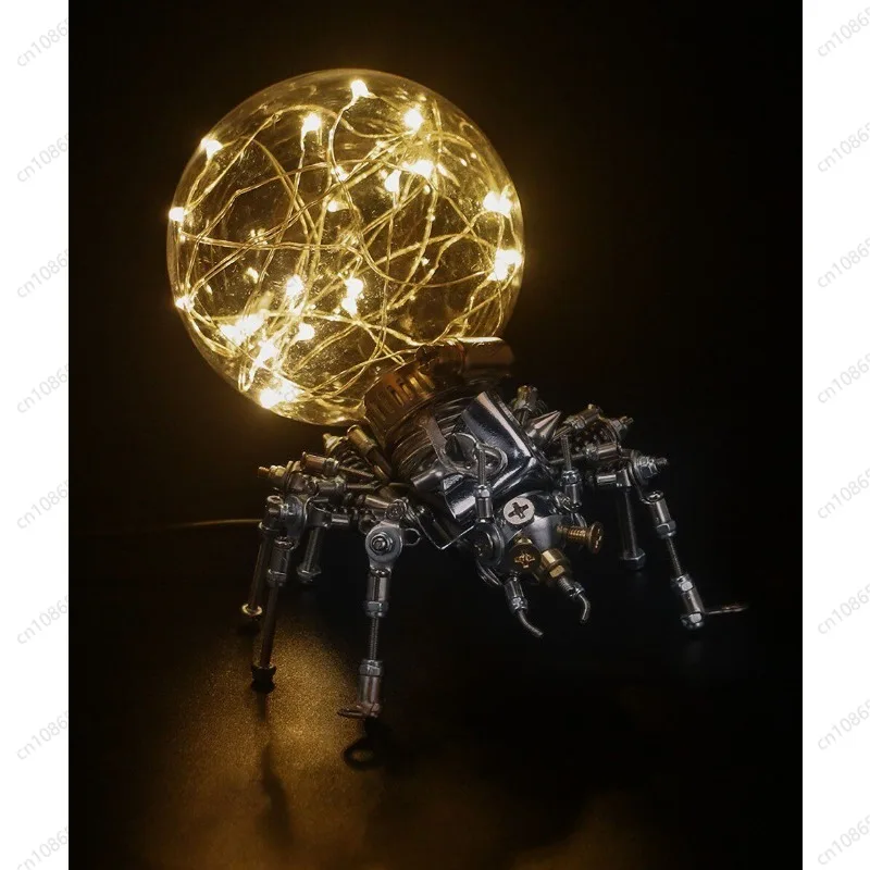 Metal Handmade Punk Mechanical Spider Night Light Creative Ornament Birthday Gift