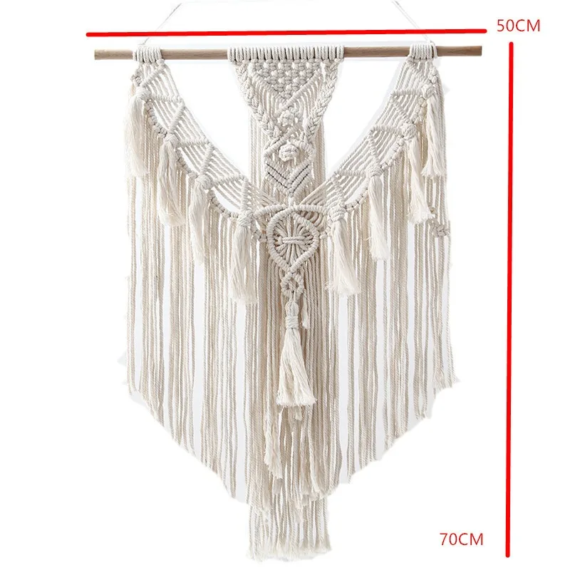1 PC Simplistic Lodge Style Artisanal Woven Wall Textile Nordic Aesthetic Bohemian Inspired Tapestry Minimalist Guesthouse Decor