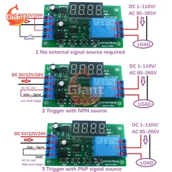 Delay Relay Board 1-Channel Multi-function Pulse Counter Switch Adjustable Timer Delay On/Off Relay Module DC 5V 12V 24V