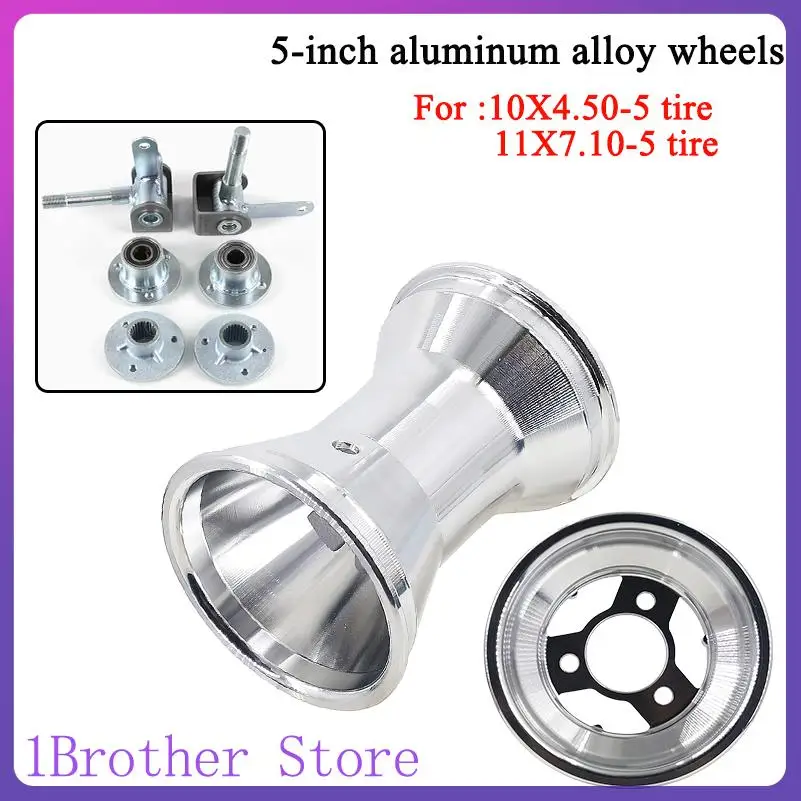 FOR Go Kart Aluminium Alloy 5 Inch 10X4.5-5 Front 11x7.10-5 Rear Wheel Rim Fit For ATV Go-Kart Scooter Drift Car