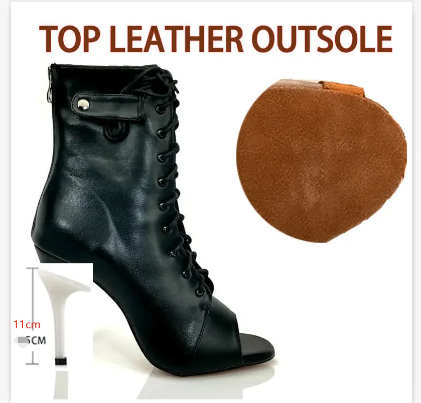 Black Salsa Heels Dance Shoes Women Latin Dance Boots Black Bachata Salsa High Heel Ballroom Bachata Salsa Dance Shoes