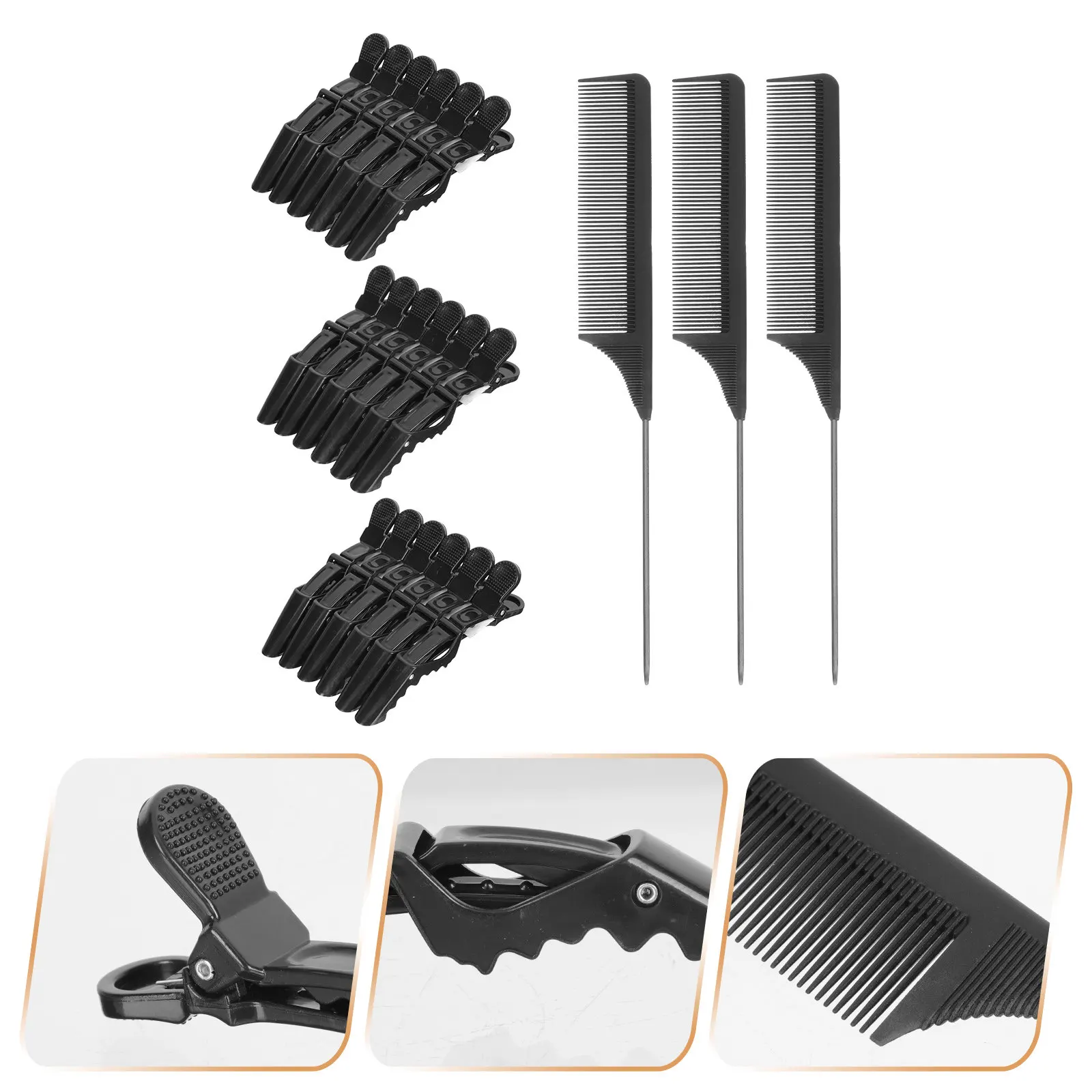

1Set Hair Styling Tool Set High Quality Portable Comb and Clips for Curly Color Treated Hair Minimizes Breakage Salon Supplies