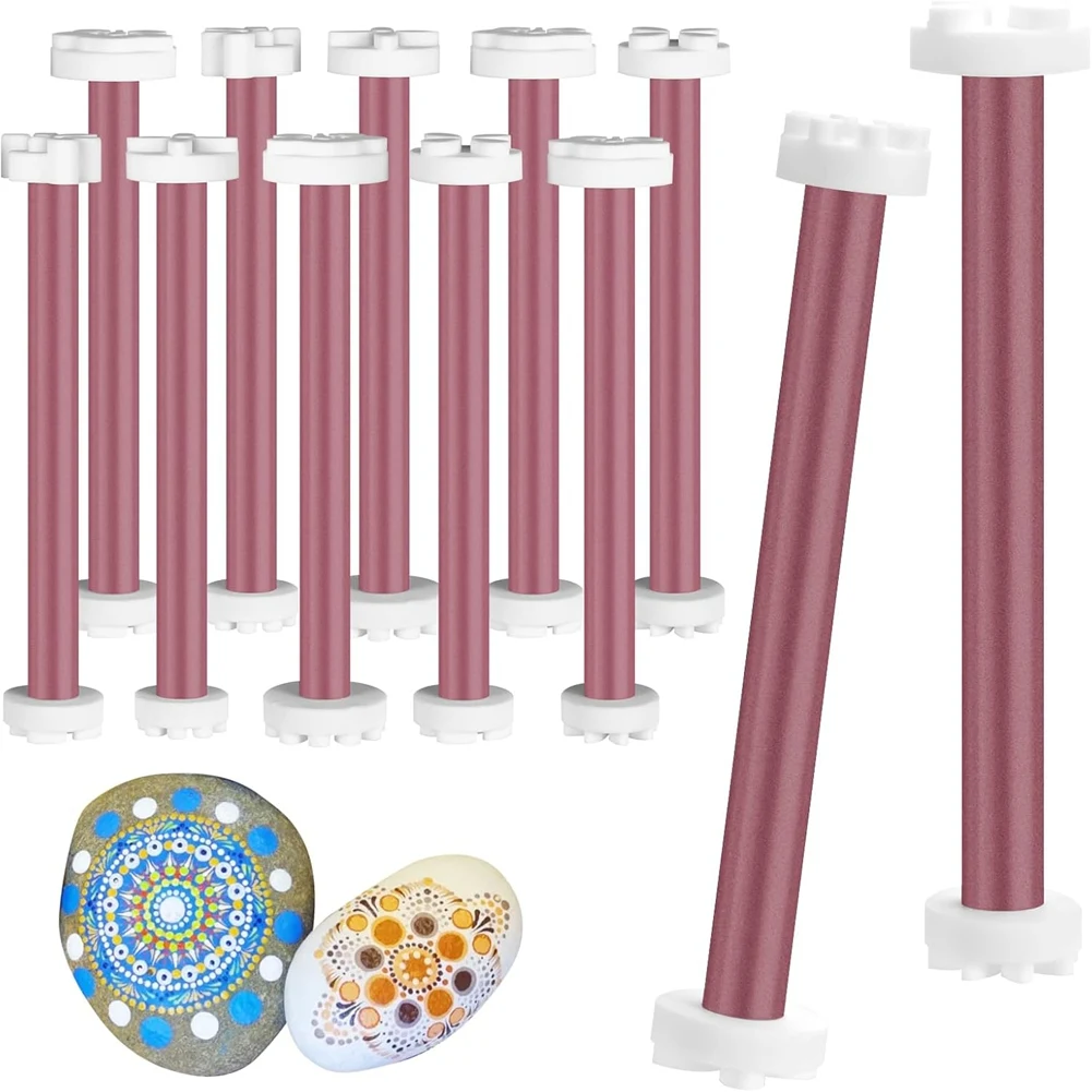 ABZV-Mandala Punteggia Strumenti per Rocce, 20 Forme Strumenti per Punteggiare Petali per Verniciatura, Set da 10 Penne