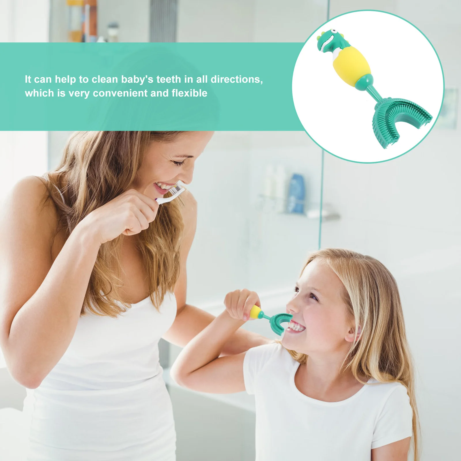 

Детская силиконовая U-образная ручная зубная щетка для малышей, детский очиститель для полости рта, портативная U-образная зубная щетка для путешествий, детская