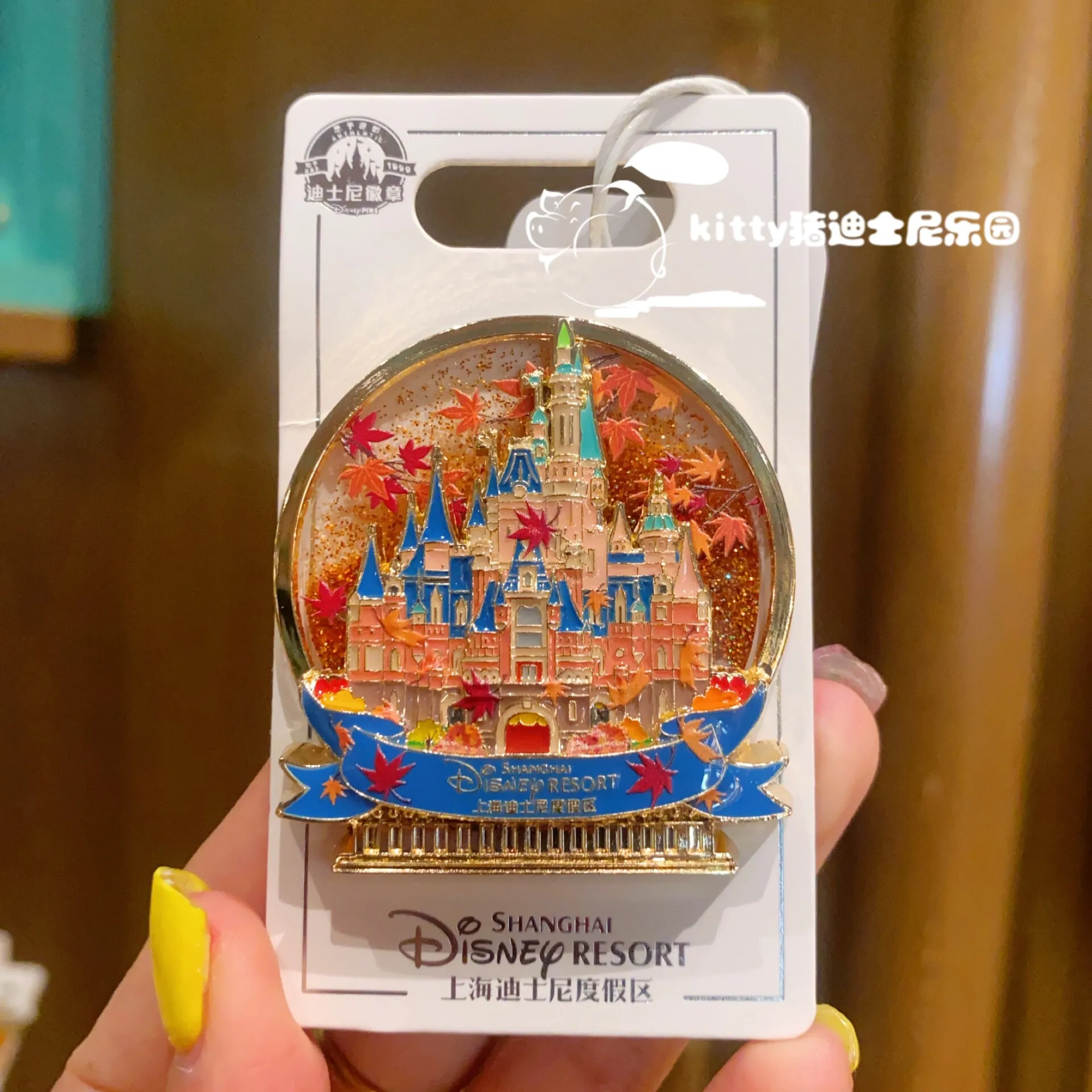 Disney Park Exclusive 4 Seasons Castle Glitter Quicksand Enamel Pins Full Set Collectible Lapel Brooch Badge Souvenir Gift view 5