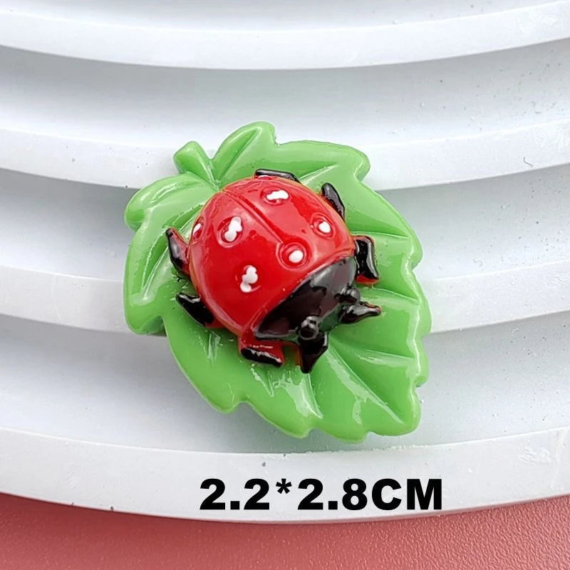 10 Pcs Cartoon Resin Cute Cartoon Beetle Insect Style Earrings Pendant Scrapbook Craft Diy Miniature Ornament Accessories A68