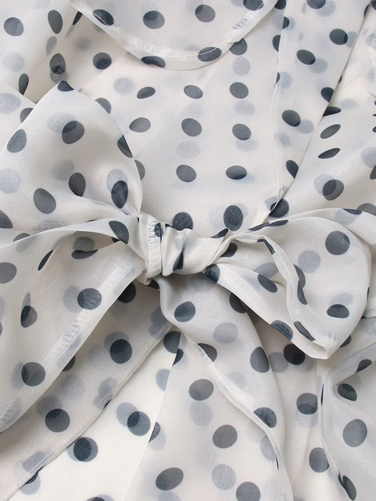 Chicever เสื้อโค้ทผู้หญิงลายจุดคอปกแขนยาว, เสื้อโค้ทแฟชั่นฤดูใบไม้ผลิ2024