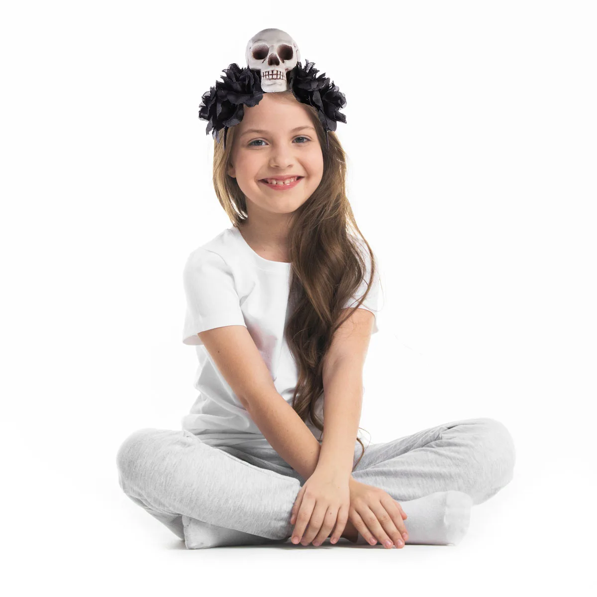 

Повязка на голову с черепом и розой, аксессуары для волос с цветочным принтом на Хэллоуин, головной убор, готический легкий эластичный обруч, тонкая работа, удобный один