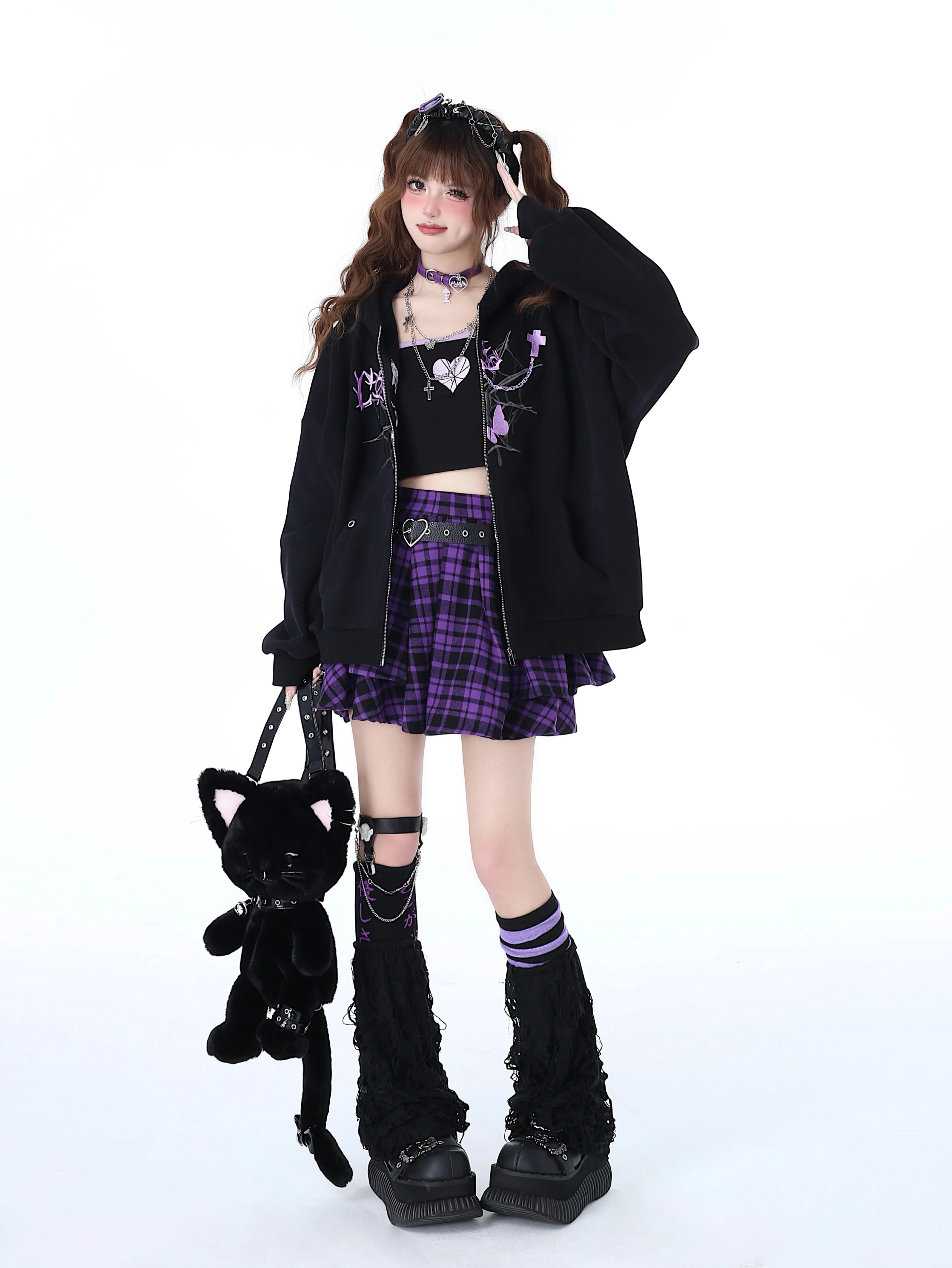 Spring and Autumn Long Sleeve Pink Hoodie for Women Original Sweet Punk Loose Versatile Hoodie Jacket Early Spring Sweatshirt