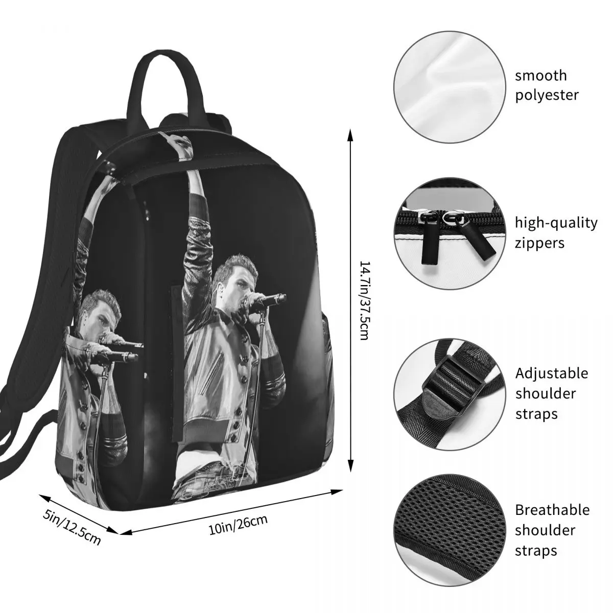 Dani Martin Que Caro Es El Tiempo Tour Merch Rock BandBackpack Student BookBag Boys Girls School Bag Laptop Shoulder