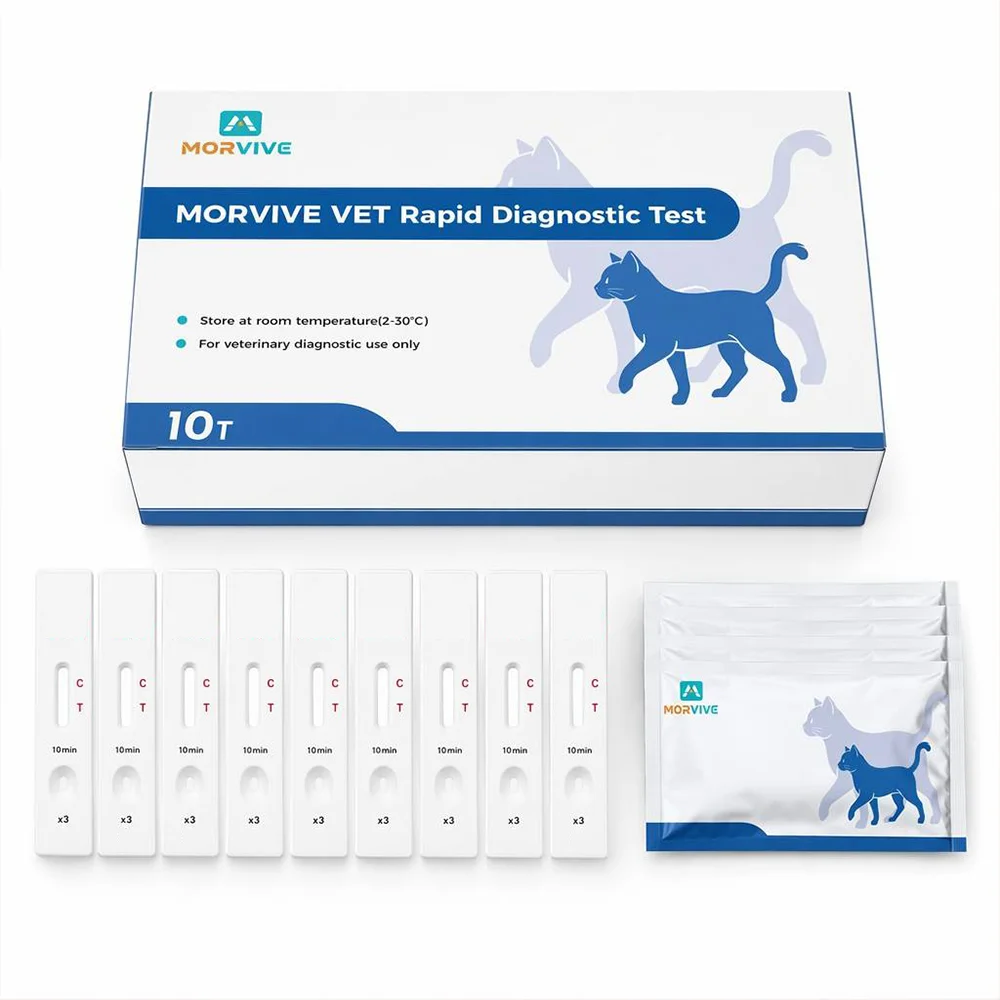 Pet Test Kits Feline distemper test for Dog or Cat for FIPV-FPV-TOXO-FCoV Result in 5-10 Minutes Home rapid testing 10pcs/box