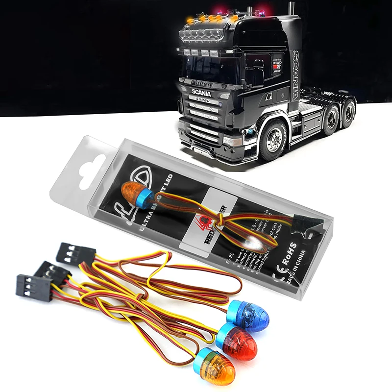 Multi-function LED Lamp Strobing-blasting/Flashing/Rotating Light For 1/10 RC Model Car 1:14 Tractor RC Engineering Truck