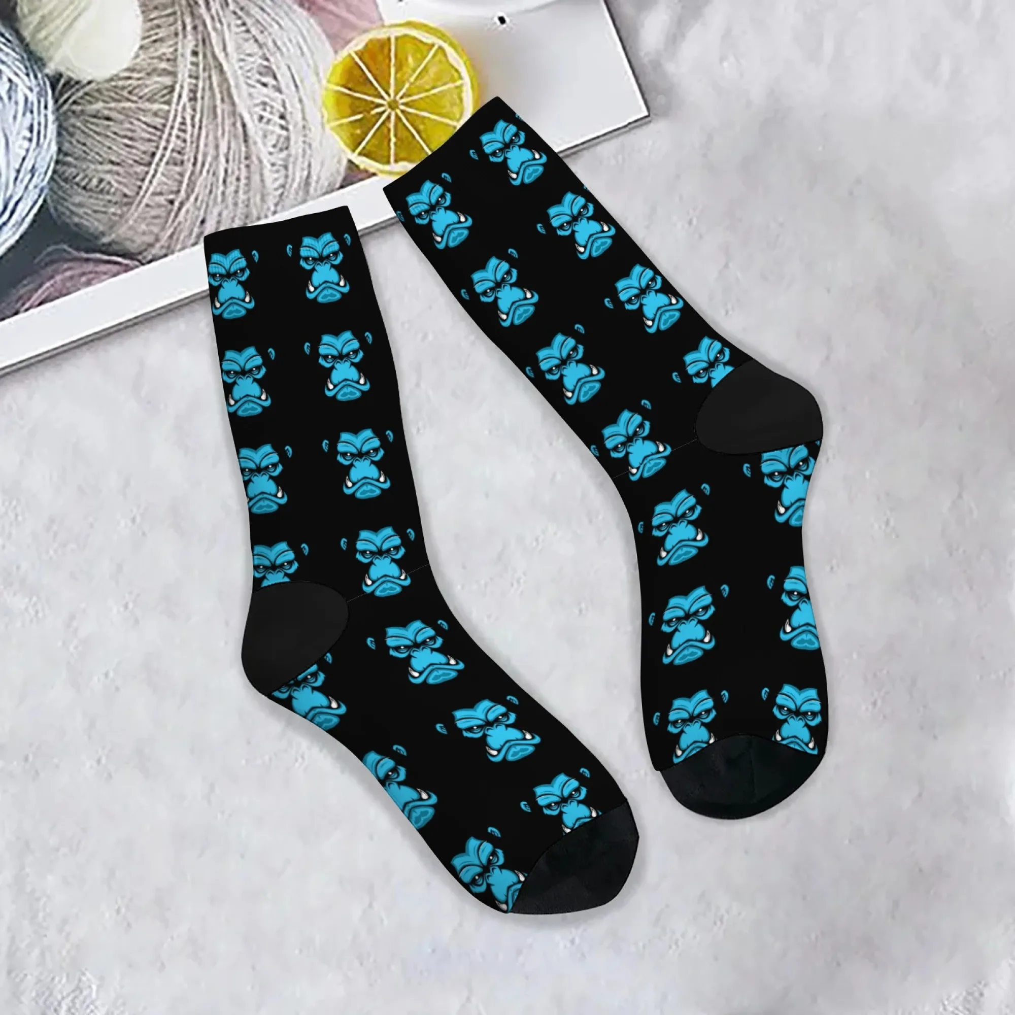 Harajuku Retro Cartoon Gorilla Print Herrensocken Bequeme, atmungsaktive, rutschfeste Freizeitsocken Novel Street Style Crew Socken