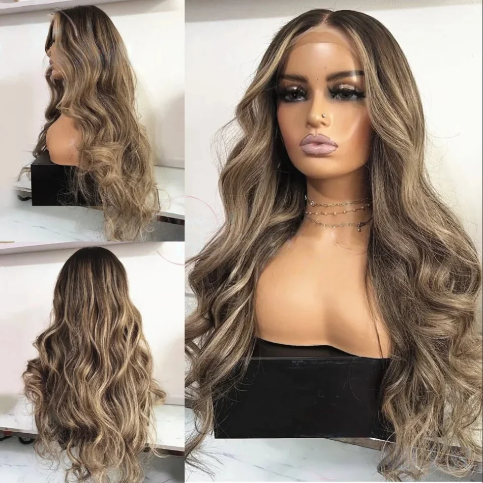 

Highlight Blond Glueless Natural 5x5 Silk Base Human Hair with BabyHair Soft Body Wave HD Lace Hair Preplucked
