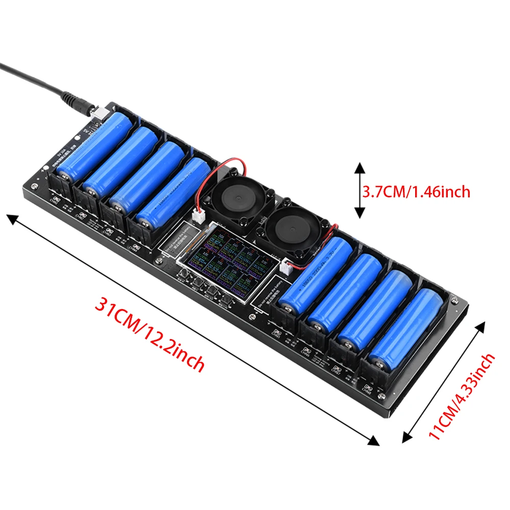 Imagem -04 - Testador de Resistência Interna com Tela Colorida Módulo de Descarga Automática 18650 Capacidade da Bateria 24 Polegadas Canais