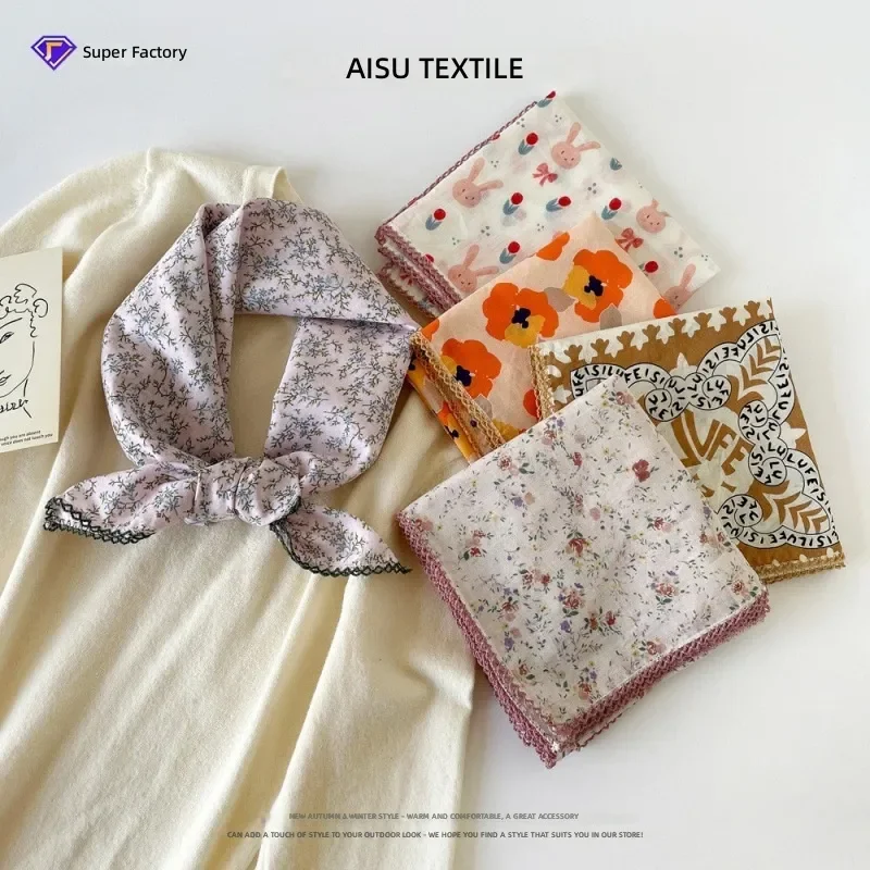 

2026 70 Cotton Small Square Scarves Wholesale Fresh Breathable Soft Literary Decorative Silk Scarves Spring Summer Versatile