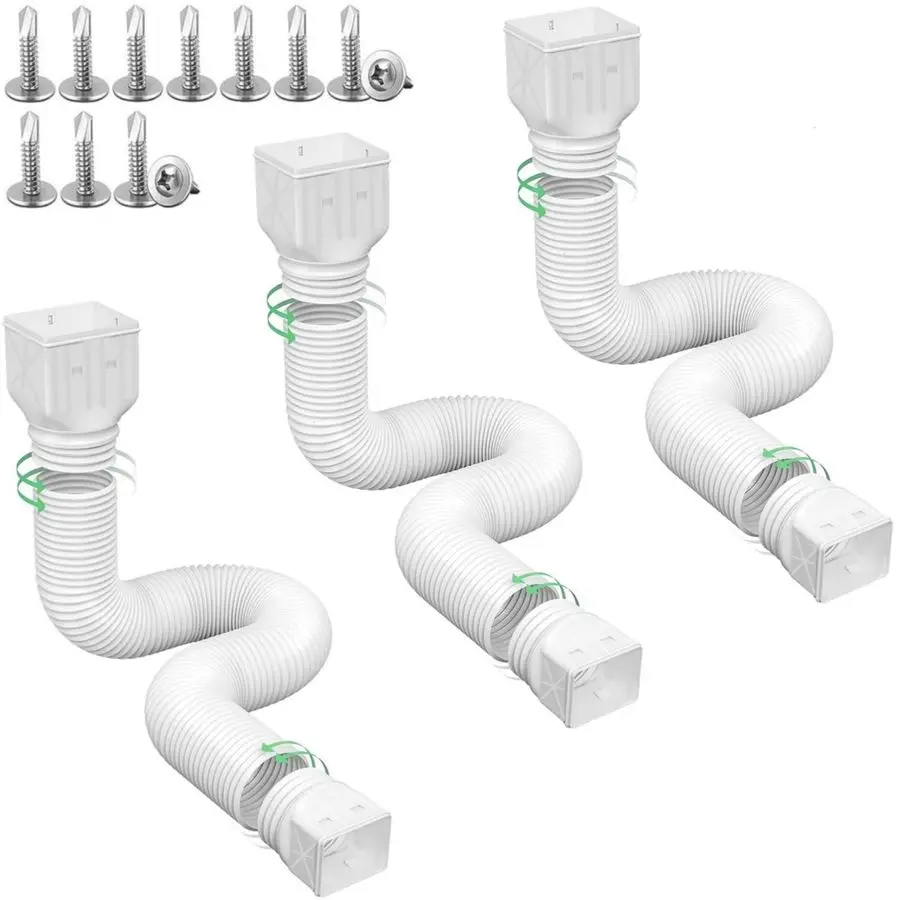 

pack Flexible Rain Gutter Downspout Extensions,Drain Downspout Extender,Gutter Extension Flexible,Down Spout Drain Extension Pip