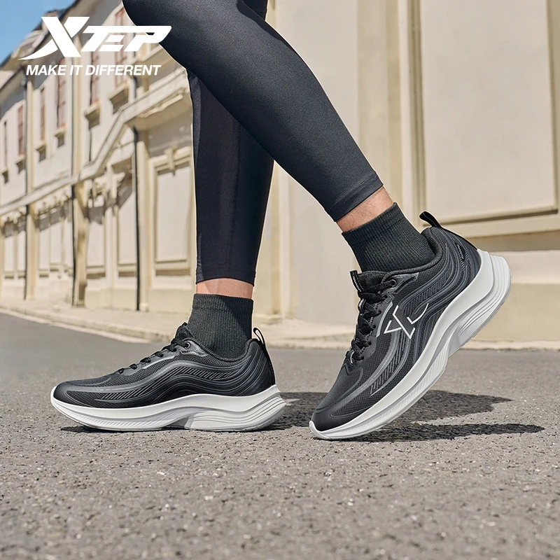 Xtep Running Shoe For Men Cushion Shock Absorption Comfortable Support Lightweight Breathable Stability Sneakers 875419110037