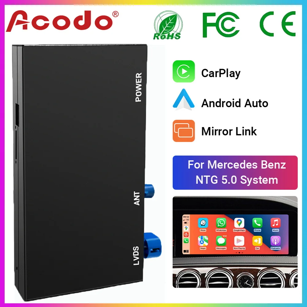 Acodo Wireless CarPlay Android Auto Fits For Mercedes A B C CL S CLA CLS CLASS GLA GLS GLC GLE V250 V260 DB11 Sprinter NTG5.0