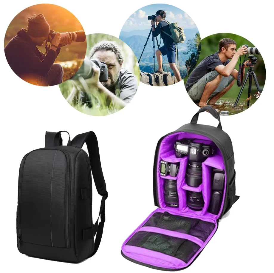 

Multi-functional SLR Camera Bag Nikon Digital Lens Outdoor Photography Backpack Lightweight Waterproof Fabric Large Capacity