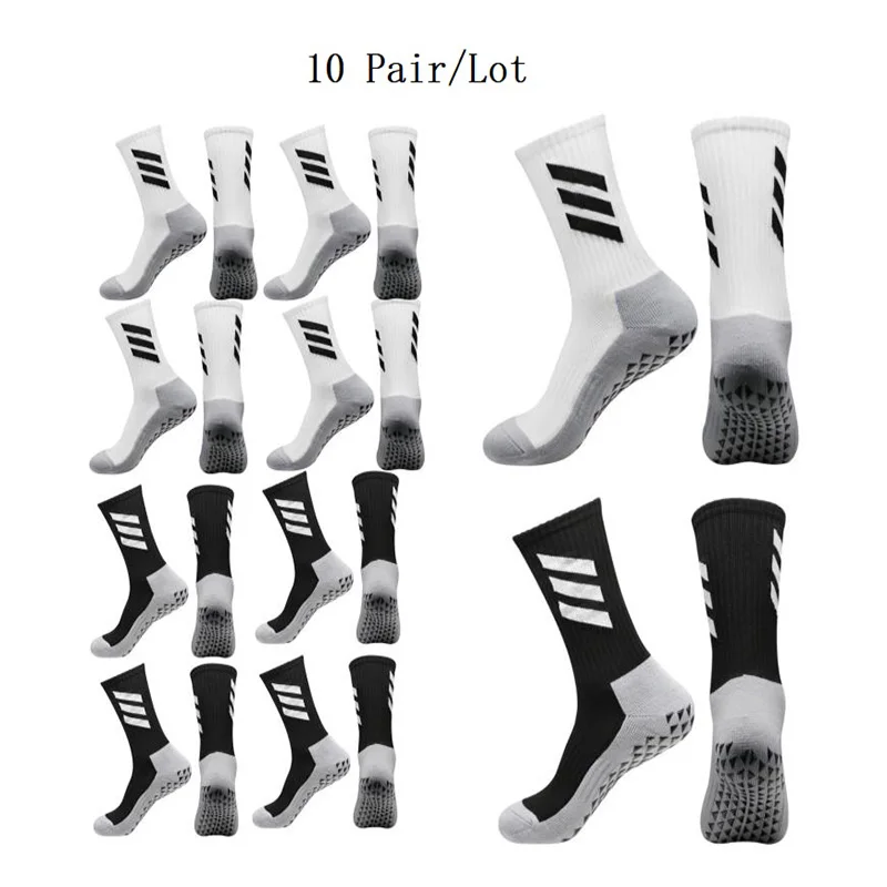 10Pair New Football Socks Men Women Sports Socks Non-slip Silicone Bottom Soccer Baseball Socks Outdoor Sport Yoga Socks