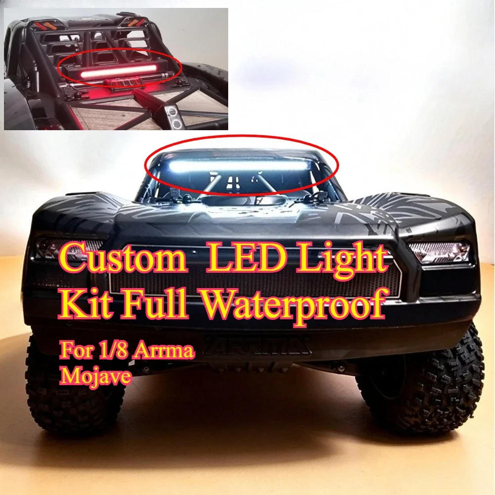 LED Light Upgrade Set Full Waterproof For 1/8 Arrma Mojave RC Truck 3rd Channel Controllable & Steady Light custom size parts