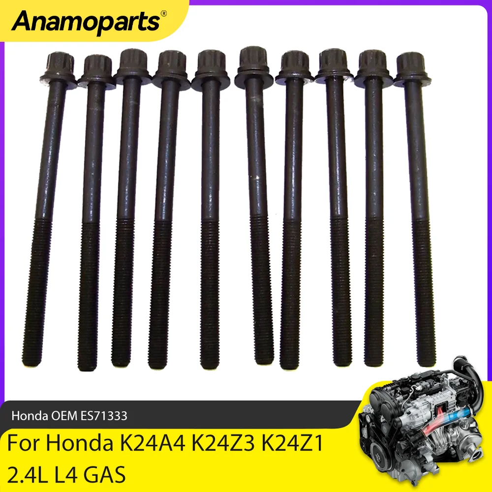 Engine Parts Cylinder Head Bolt Set Fit 2.0 2.3 2.4 L L4 GAS For Honda Accord Civic Acura RSX TSX 2.0L 2.3L 2.4L K24 K23 ES71333