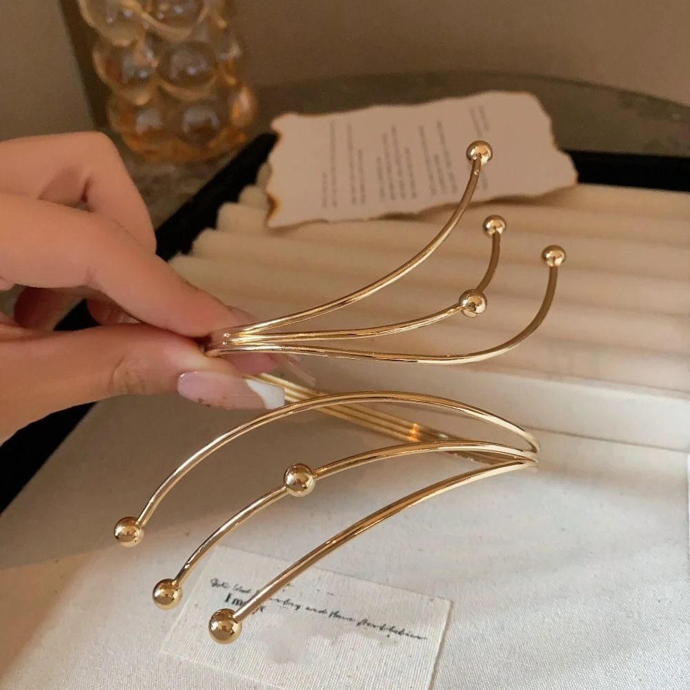 조절 가능한 별 팔찌 팔 체인 라인 직조 암렛 오픈 커프 팔찌 합금 여성 쥬얼리 원형 상완 팔찌 소녀용