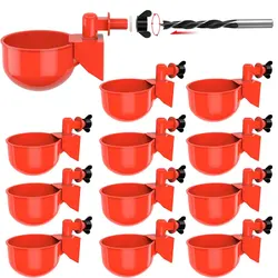 Alimentador automático de agua para pollos, bebedero para aves de corral, pollitos, patos, pavos, etc., 12 piezas, tazas grandes