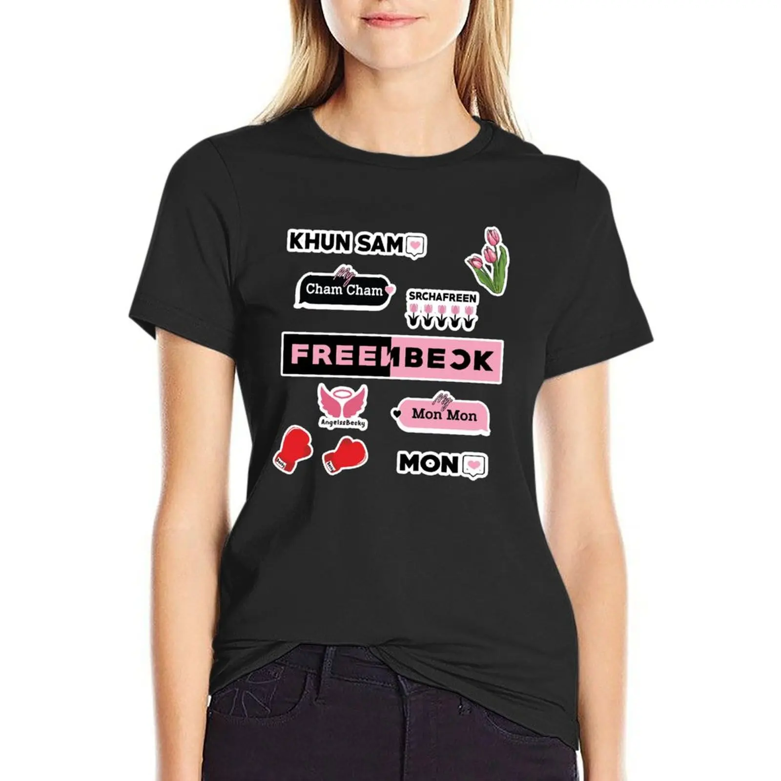 FreenBeck Stick together - Freen Becky Gap the Series T-Shirt sweat plain t shirts for Womens