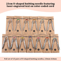 3pcs Circular Knit Needles 23cm Stainless Steel  Circular Knitting Needles Set DIY Yarn Hand Knitting Needles Tools Accessories
