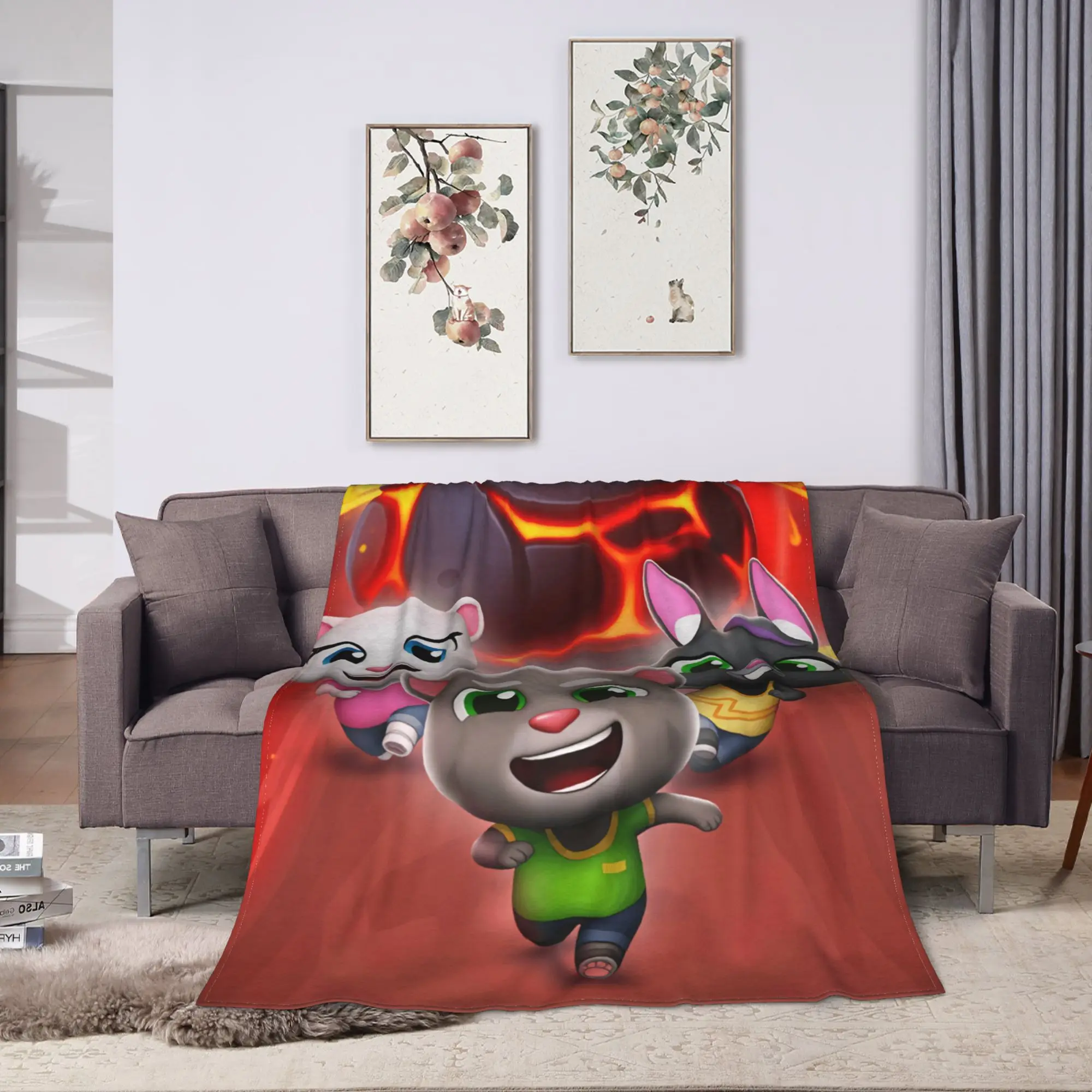 Decorative T-Talking T-Tom And F-Friends Warm Blanket For Outdoor  Pattern Bedding Throws Winter Travel Car Flannel Bedspread