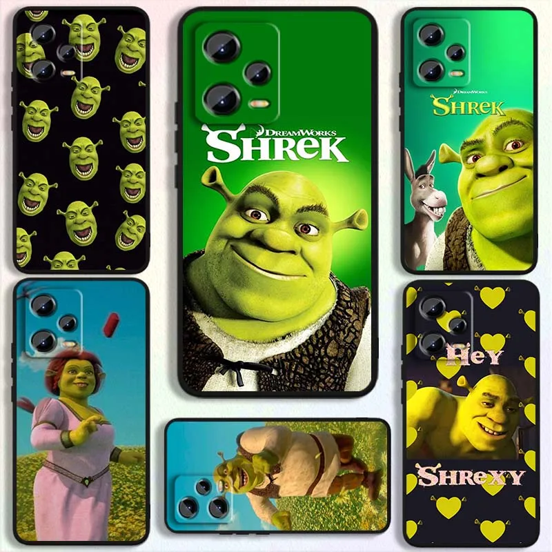 

Movie Anime Shreks Art Phone Case For Xiaomi Redmi Note 14 13 12 12S 11E 11 11S 11T Pro Plus 4G 5G Black Soft TPU Cover