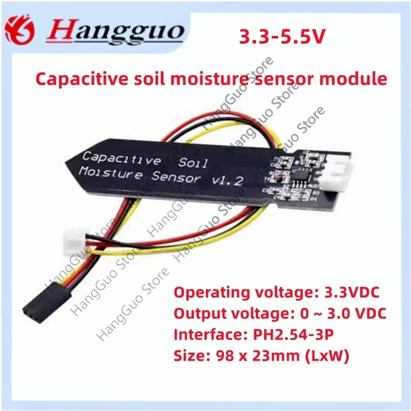 10PCS Capacitive Soil Moisture Sensor Module Not Easy to Corrode Wide Voltage Wire 3.3~5.5V Corrosion Resistant For Arduino