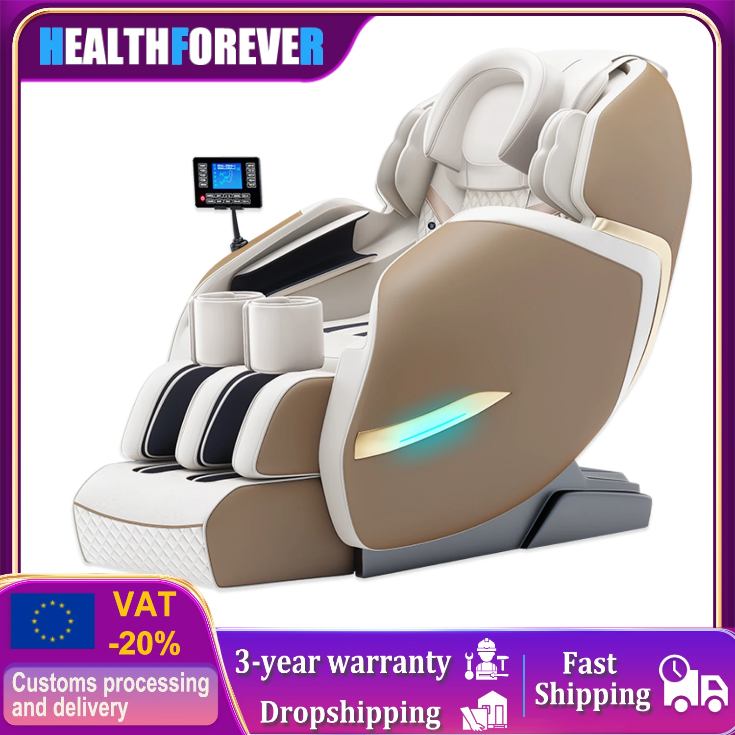 

Luxury electric massage chair full body Automatic Home Full Body Airbags Heating Bluetooth Music 4d massage chair zero gravity