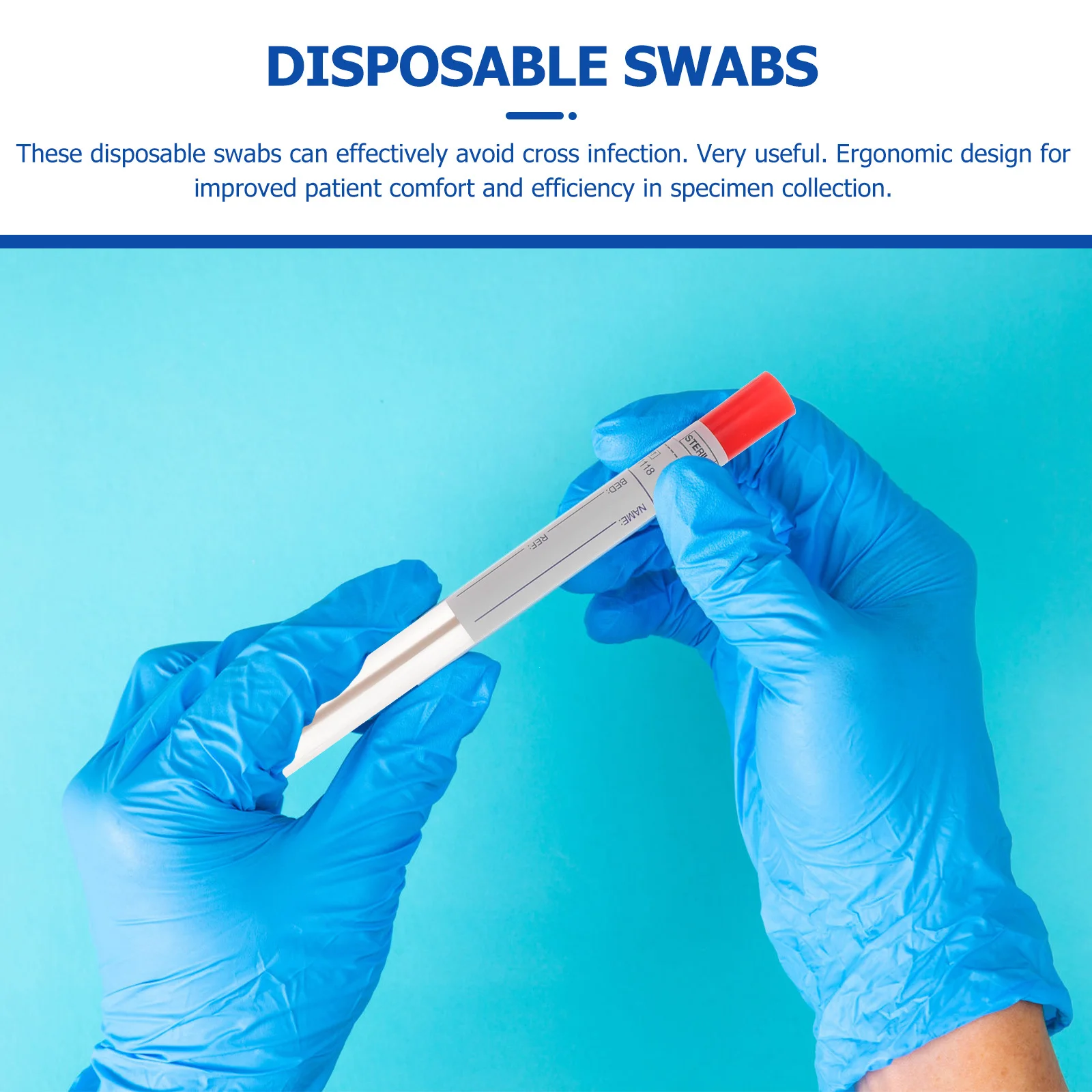 100Pcs Female Swabs Specimen Collection Disposable Throat Swabs for Pharyngeal Secretion Sampling Clinic Hospital Laboratory